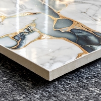 Carreaux de sol 60x60 en porcelaine polie effet marbre onyx brillant de luxe