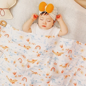 Copertina Avvolgente per Neonati in Mussola e Cotone di Bambù, Asciugamano da Bagno e Coperta in Garza per Tutte le Stagioni - Product Image 6