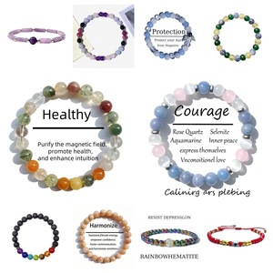 High Quality Fashion Healing <strong>Jade</strong> Volcanic Amethyst Natural <strong>Stone</strong> Custom Crystal Charm Beaded Unisex Gemstone Bangles Bracelets - Product Image 3