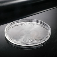 27*2.4cm 10.6*1 pouces clair Transparent fait à la main plat rond côtelé Ray rayé plaque de verre