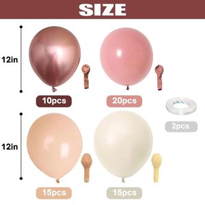 Ensemble <span class=keywords><strong>de</strong></span> 60 ballons rétro en latex rose <span class=keywords><strong>de</strong></span> 12 pouces, kit d'<span class=keywords><strong>arche</strong></span> en métal <span class=keywords><strong>de</strong></span> couleur chromée pour baby shower et décorations d'Halloween - Product Image 2