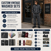 Chándal Vintage para Hombre con Logotipo Personalizado OEM, Chaqueta con Cierre y Pantalones Jogger, Lavado Ácido, Ropa Urbana, Proveedor Mayorista, Marcas de Moda