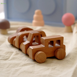 Juego de Coches de Madera Educativos Hechos a Mano, Ecológicos y Seguros para Recién Nacidos, Montessori, <span class=keywords><strong>Coche</strong></span> de Empuje de Madera para Niños y Niñas, Decoración de Guardería - Product Image 4