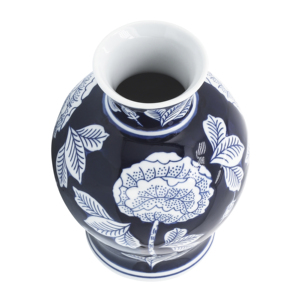 Jarrón de cerámica floral, azul y blanco, de porcelana, decorativo, para mesa, sala de estar, dormitorio, oficina, decoración. - Product Image 3