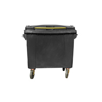 Poubelle mobile en plastique de 800 L avec 4 roues, bac à déchets extérieur robuste pour la gestion des propriétés