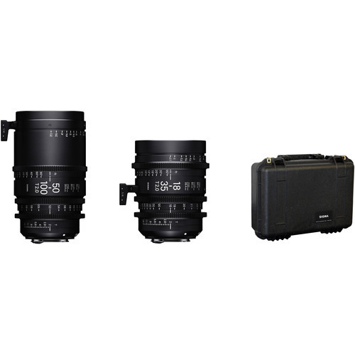Sigma 2026 18-35mm & 50-100mm Lenses for Camera with Case & PL Feet Aluminum Alloy Super35/APS-C