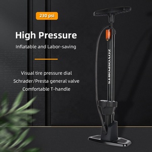 ZOYOSPORTS Pompe de sol pour vélo de route en alliage d'aluminium ZY-AP11 avec valves Schrader/Presta jauge à cadran barométrique 230psi pression maximale - Product Image 2
