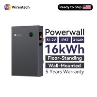 Stock USA IP65 51.2V 314Ah 16kWh Lifepo4 ESS pour la sauvegarde solaire domestique, option autonome, ports de communication pour onduleur