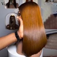 Peluca de Cabello Humano Virgen Vietnamita SDD con Cierre Frontal de Encaje HD 5x5, 250% de Densidad, 16 Pulgadas, Color Jengibre, Hecha a Mano