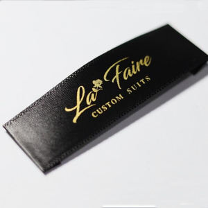 <span class=keywords><strong>Cinta</strong></span> de satén dorada con logotipo impreso, etiquetas de <span class=keywords><strong>ropa</strong></span> personalizadas, etiquetas de lujo <span class=keywords><strong>para</strong></span> <span class=keywords><strong>ropa</strong></span> - Product Image 4