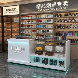 Glass <b>Checkout</b> Showcase <b>Counter</b> Custom Jewelry Store Cash Wrap Display Dispensary Shop Furniture for Tobacco Stores Smoke Shops - Product Image 6