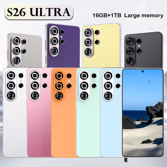 2026 Hot Selling S26 Ultra Android Smartphone 16GB+1TB Huge Storage 7.3" Display Multi-Language OS