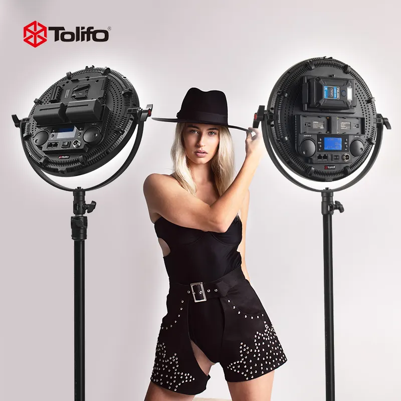 TOLIFO 80w panneau rond lumière vidéo R-S60RGB couleur RVB DMX APP doux photographie Studio livestreaming jeu panneau LED lumière vidéo