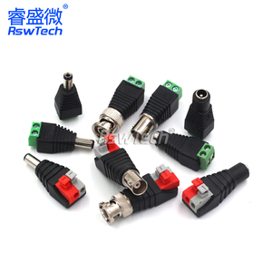 กล้องรักษาความปลอดภัย Bnc Connector อุปกรณ์เสริม Rress ประเภทวิดีโอชายหญิง Solderless Joint DC วิดีโอกล้องสายเชื่อมต่อ