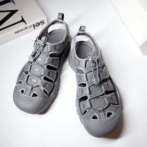 Sandales en cuir microfibre pour hommes, style coréen, grande taille, décontractées, respirantes, confortables, tendance, pour le printemps et l'été, pour la plage - Product Image 2