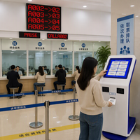Nouvelle cabine de file d'attente à écran tactile avec personnalisation-Émission automatique de billets et kiosque d'enregistrement en libre-service