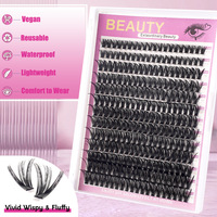 Faux cils DIY segmentés en fibres artificielles, cils épais mixtes, tige en coton noir, grands cils, fournisseur de cils