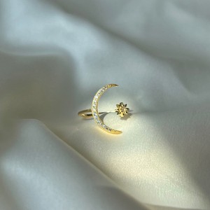 Anillo Abierto de Cristal con Estrella y Luna para Mujer, Estilo <span class=keywords><strong>Instagram</strong></span>, Chapado, Anillo de Dedo Índice de Diseño, Éxito de Ventas Transfronterizo - Product Image 4
