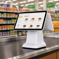 Caisse enregistreuse à double écran tactile de 15,6 pouces, terminal POS tout-en-un, imprimante, scanner pour la vente au détail et la restauration
