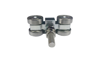Rail de guidage en acier allié pour porte coulissante, <span class=keywords><strong>chariot</strong></span> à <span class=keywords><strong>4</strong></span> <span class=keywords><strong>roues</strong></span> robuste, silencieux, boulon ASTM M10, 3 écrous - Product Image 5