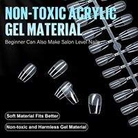 Nouvelles Formes 2026 – Ongles en Gel Acrylique Transparent X, Couverture Complète, Courbés, à Presser, en Gel Souple, Longs, Style Français, 24 Pièces