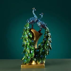 European-Style Modern Home Entryway Decor Creative TV Wine <b>Cabinet</b> Ornaments Peacock Wedding Gifts New Resin <b>Crafts</b> - Product Image 5