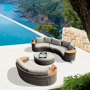 Lit <span class=keywords><strong>de</strong></span> bronzage pour <span class=keywords><strong>piscine</strong></span> à bas prix, mobilier d'extérieur rond incurvé, livraison rapide - Product Image 3