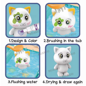 创意玩具涂鸦绘画浴缸DIY绘画动物着色浴画您的儿童玩具套装可重复使用着色动物玩具 - Product Image 5