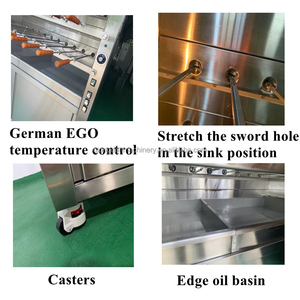 Commerciale in acciaio inox grande carbone a Gas portatile rotante Barbecue griglia Yakitori spiedo Barbecue Grill <span class=keywords><strong>macchina</strong></span> <span class=keywords><strong>per</strong></span> la vendita - Product Image 4