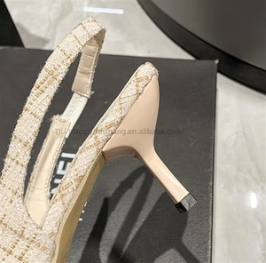 Fashion Spring and Summer White Blue New Style French Shallow Pointed Thin Heeled <b>Sandals</b> <b>Close</b> <b>Toe</b> Office Lady Shoes - Product Image 5
