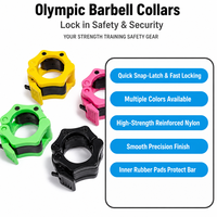 Ensemble de colliers de barre de musculation en plastique à dégagement rapide Tellus Oly, diamètre 50 mm, serrage durable, antidérapant, orange, unisexe