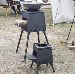 Poêle à bois moderne autoportant portable à haute efficacité en fonte pour la cuisson, le camping en plein air, la <span class=keywords><strong>cheminée</strong></span> et le chauffage intérieur - Product Image 5