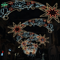 Lampu Motif Jalan Gantung LED IP65 Warna-Warni untuk Festival Natal, Dekorasi Elegan untuk Jalan Komersial