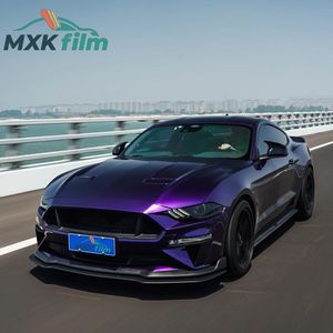Rouleau de film vinyle pour voiture, enveloppement intégral, 1,52 x 18 m, vert brillant métallisé, violet nuit changeant de couleur, film vinyle pour enveloppement intégral de voiture - Product Image 2