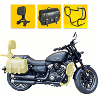 Accessoires moto Torst QJ SRV250/QJ Flash 250LV : Pare-chocs de protection, dossier pliable en acier, boîte latérale arrière 8L pour rétrofit/amélioration