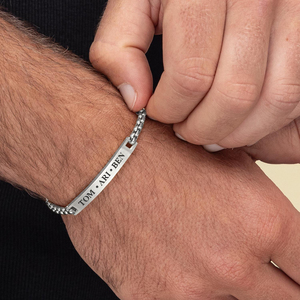 <span class=keywords><strong>Bracciale</strong></span> CYNYA personalizzato in <span class=keywords><strong>argento</strong></span> per <span class=keywords><strong>uomo</strong></span>, <span class=keywords><strong>con</strong></span> <span class=keywords><strong>incisione</strong></span> iniziale, regalo per marito, fidanzato, papà, anniversario - Product Image 2