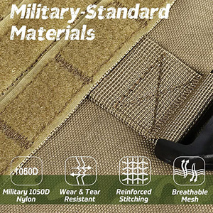 Arnés de <span class=keywords><strong>chaleco</strong></span> sin tirones de nailon ajustable para perros grandes Diseño táctico con características sostenibles - Product Image 4