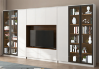 Meuble TV Mural en Bois Pas Cher Usine Kejia, Designs Modernes, Meuble TV pour Salon en Bois Massif