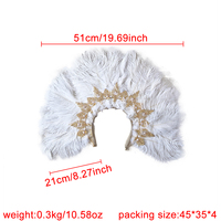 Coiffe en plumes d'autruche tendance avec franges en strass, idéale pour les spectacles de carnaval et les soirées masquées