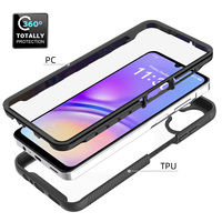 Vente en gros de coques de téléphone 3 en 1, coque en PC TPU transparente en acrylique pour Samsung Galaxy A07 4G 5G/A06, coque de téléphone à couverture intégrale 360°
