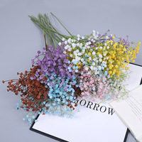 Vente en gros de gypsophile artificiel blanc pour décoration de mariage, fleurs et plantes décoratives artificielles de couleur blanche au toucher réel
