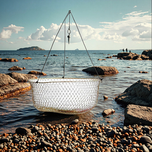 Panier de pêche <span class=keywords><strong>en</strong></span> métal pour crabes et homards, grande capacité 3315T HASIDA, accessoires de pêche pour rivière, lac, ruisseau - Product Image 4