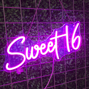 <b>Sweet</b> 16 Neon Sign Battery Powered with Dimmer Switch Acrylic Wall Hanging for Girls' Room Home Art 16th Birthday <b>Party</b> - Product Image 5
