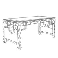 Table console en bois antique rustique faite à la main avec un design miroir pour la salle à manger et le salon, meubles pour la maison ou l'hôtel