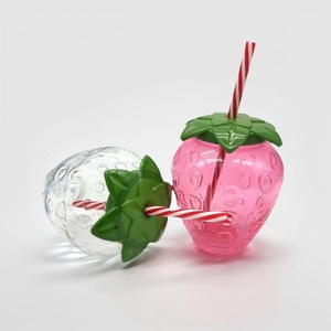 Gobelet Kawaii en plastique <span class=keywords><strong>de</strong></span> 500 ml pour thé au lait, jus et boissons, motif <span class=keywords><strong>fraise</strong></span>, idéal pour les fêtes - Product Image 6