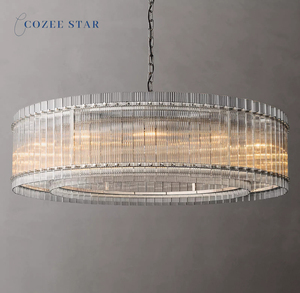 Lustre rond en verre LED moderne <span class=keywords><strong>San</strong></span> <span class=keywords><strong>Marco</strong></span> pour salon chambre à coucher salle à manger avec culot d'ampoule E12 Lustre noir - Product Image 1