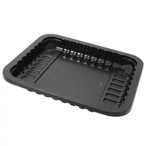 Oem/Odm Supermarket Black Blister Food Grade Disposable Plastic Raw Meat Fresh Fruit Plastic Tray