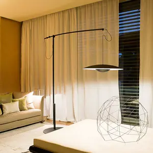 Декоративный черный напольный светильник для гостиной из кованого железа, современный гостиничный светодиодный напольный светильник