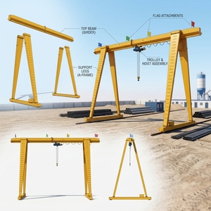 <span class=keywords><strong>Grue</strong></span> portique mobile certifiée CE de type boîte 5T 10T 20T pour le levage de marchandises en usine et en cour - Product Image 4