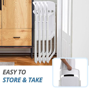 Lot de 4 chaises pliantes en plastique empilables, portables, pour jardin, intérieur et extérieur - Product Image 3